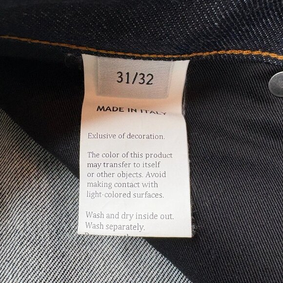 Thom Sweeney Mens Blue Candiani Denim Stretch Straight Leg Jeans Size 31/32 - Picture 9 of 12